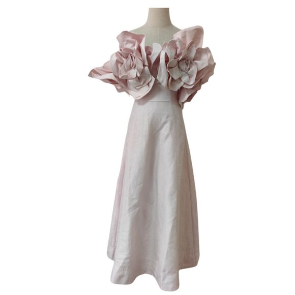 Aje Pastel Pink Etta Midi Dress - Picture 6 of 9